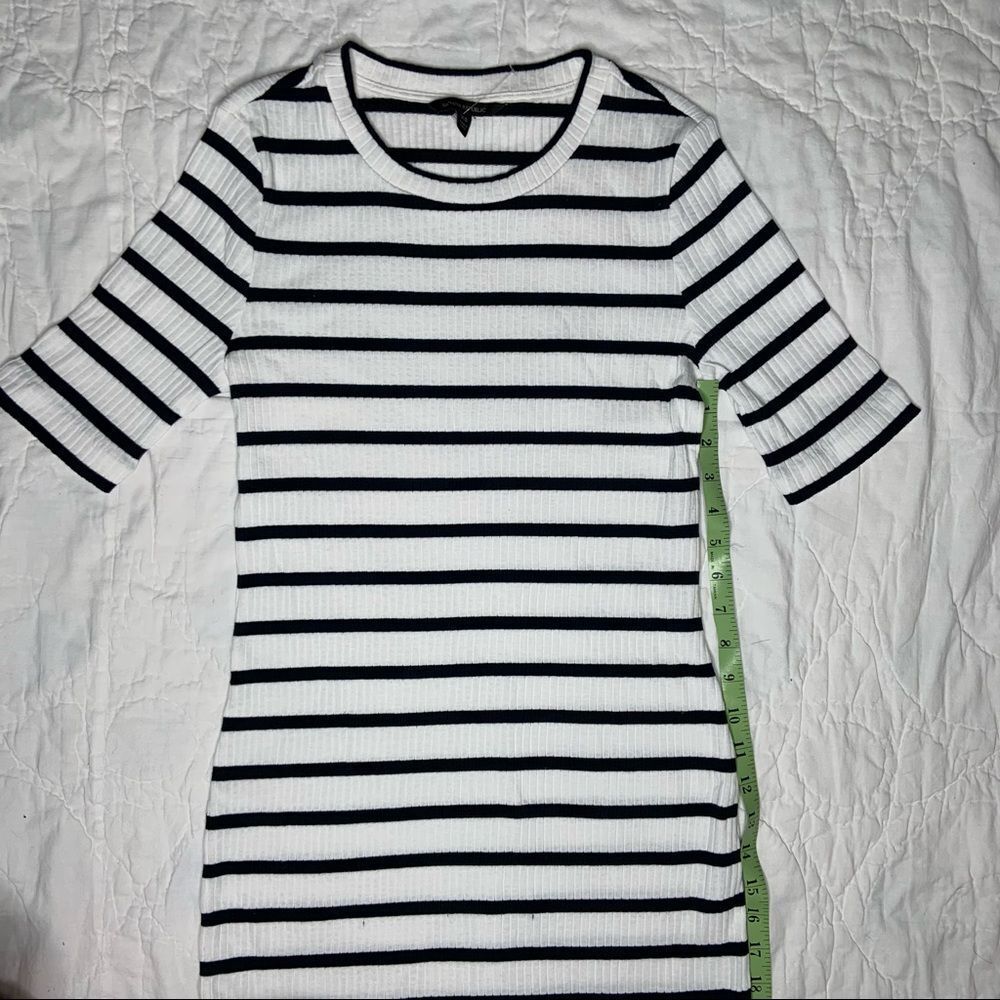 Sz XS Banana Republic White Striped Ribbed Dress